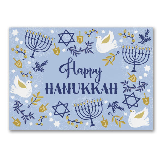 Festival of Hanukkah Folded Holiday Cards